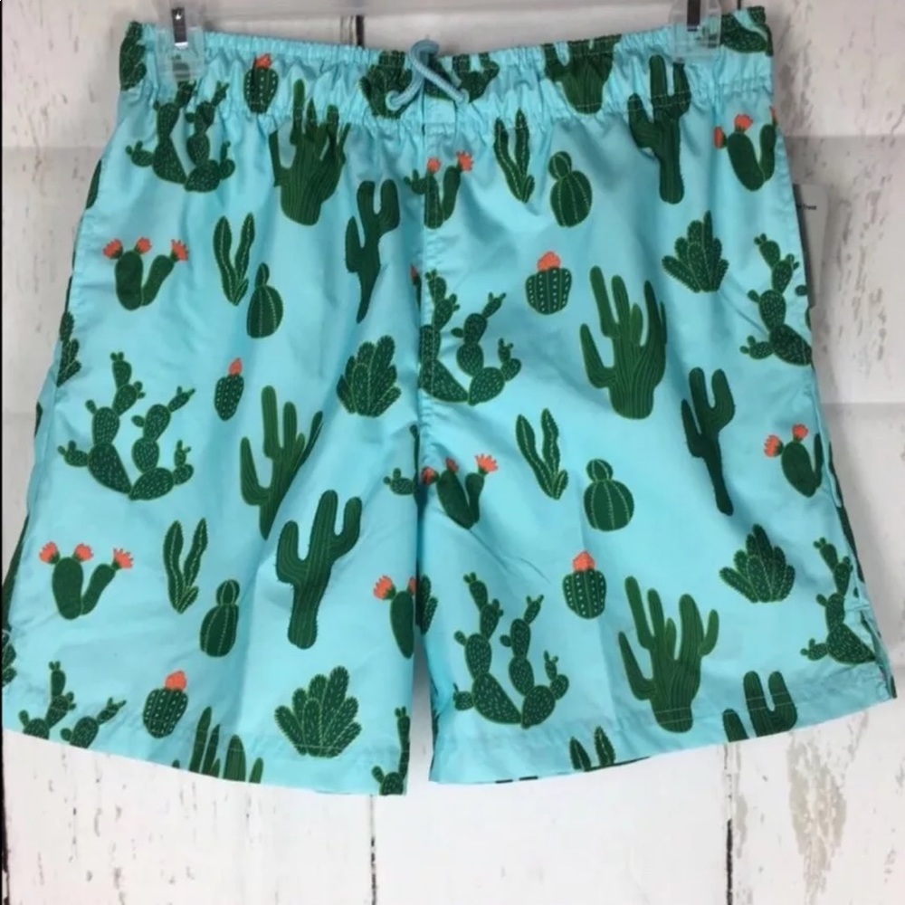 Cactus Print Swim Trunks XL NEW